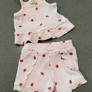 Strawberry Print Kids Matching Set